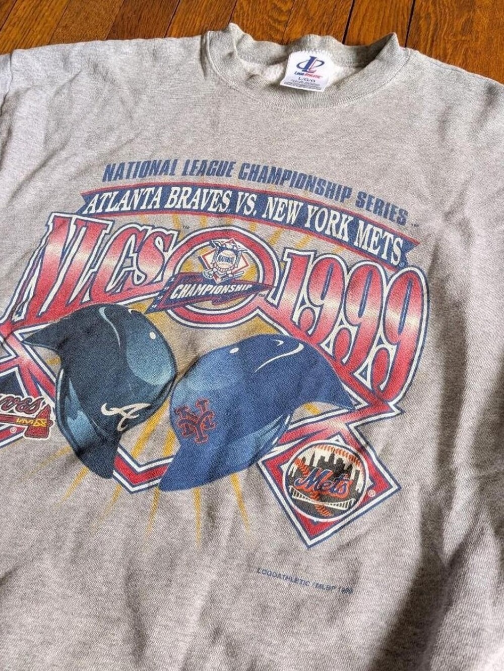Vintage 90's Atlanta Braves New York Mets Championship 1999 Crewneck Sweatshirt